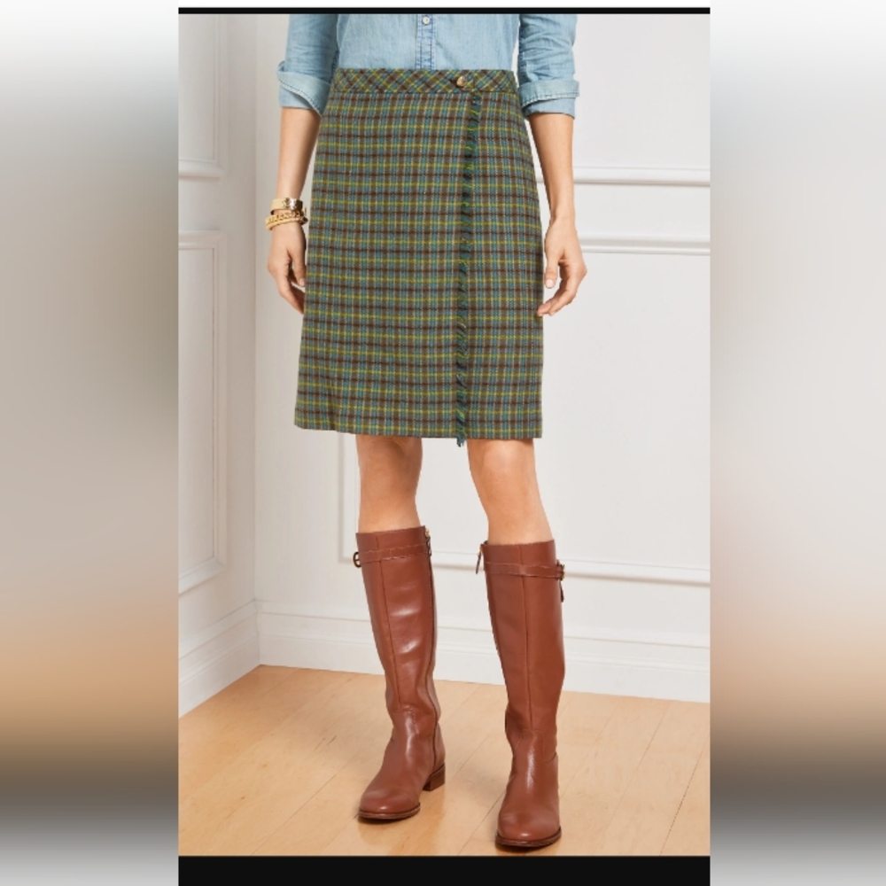 EUC Talbots Wool Plaid Skirt